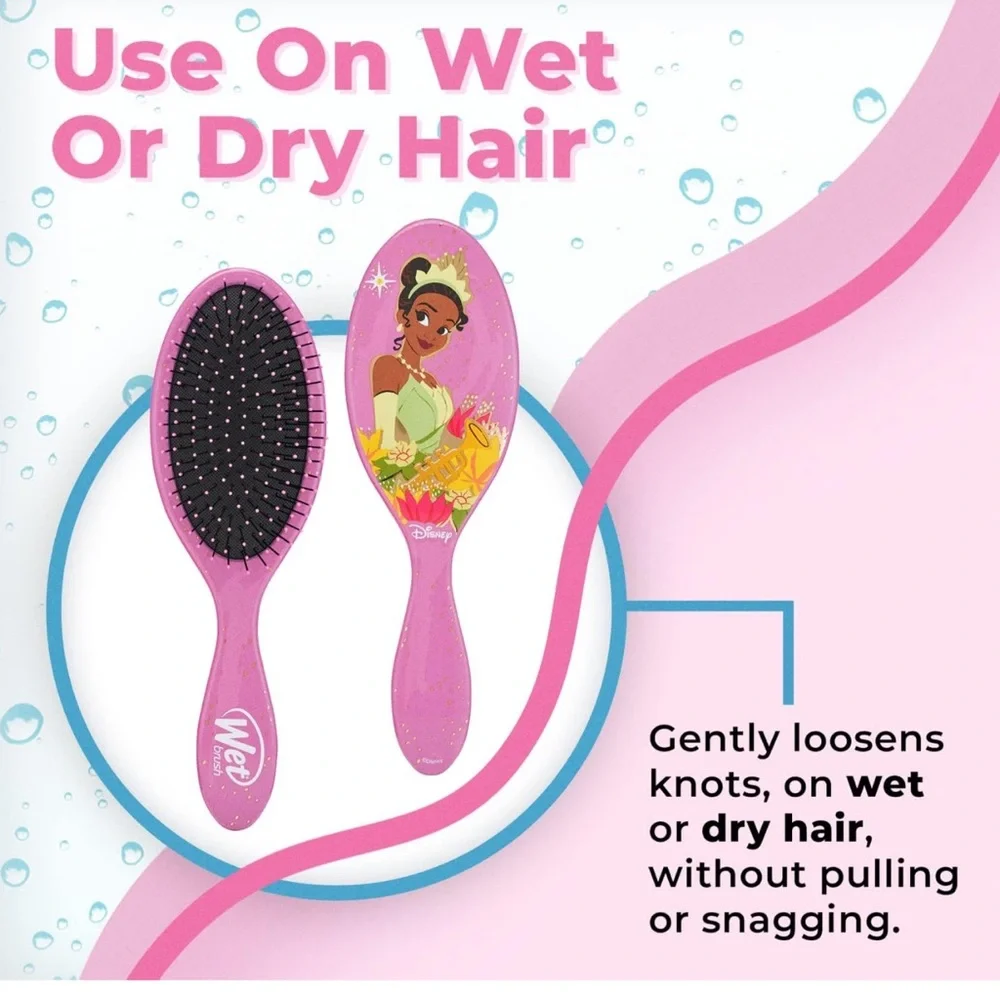 NIB Disney The Princess And The Frog Tiana Original Detangler Wet Brush